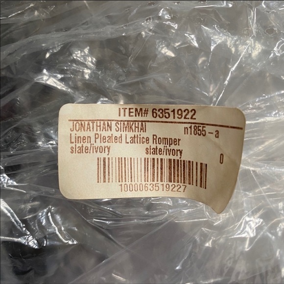 Jonathan Simkhai Pleated Linen Lattice Romper NWT - Picture 16 of 16